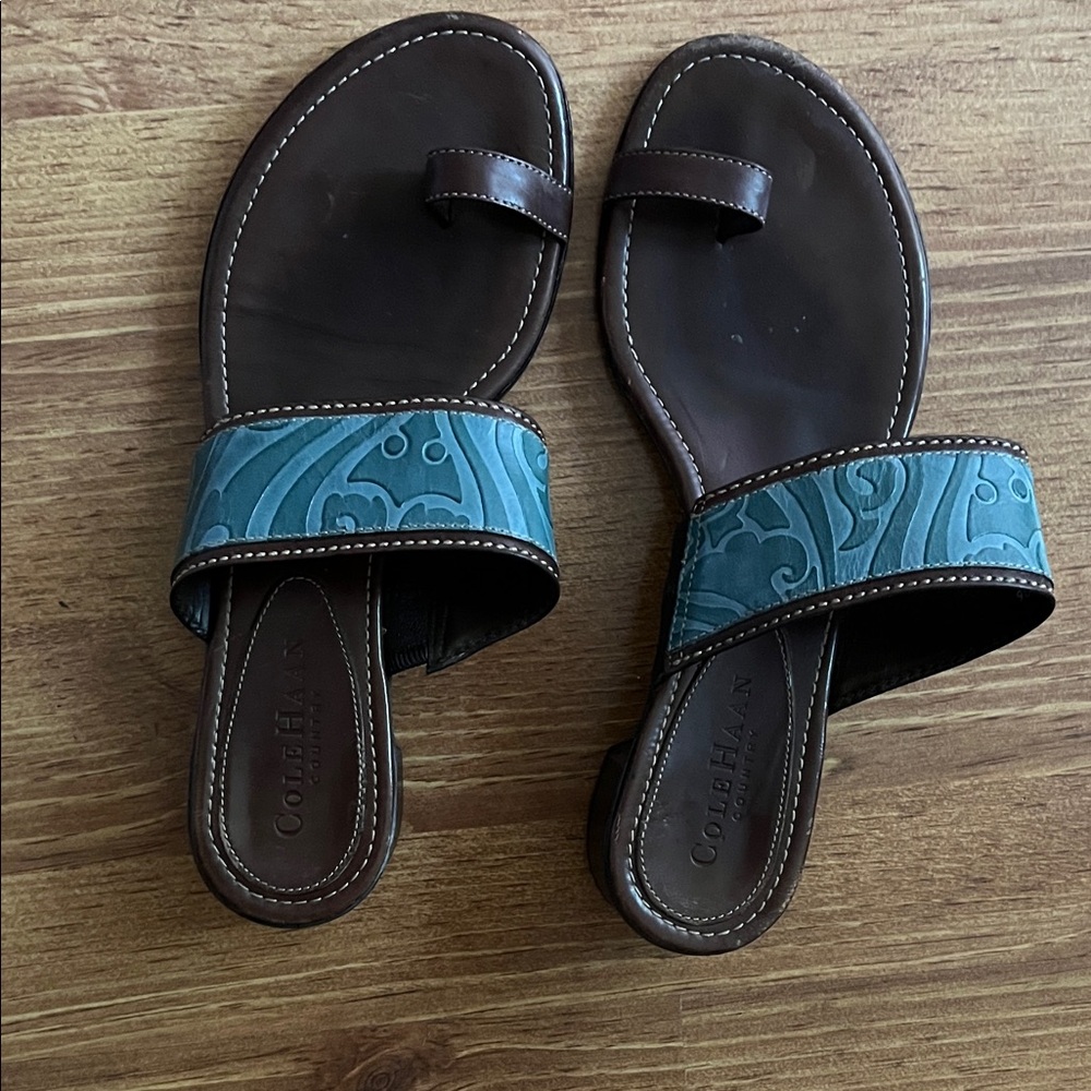 Cole Haan Brown and Teal Women's Sandals, size 6B